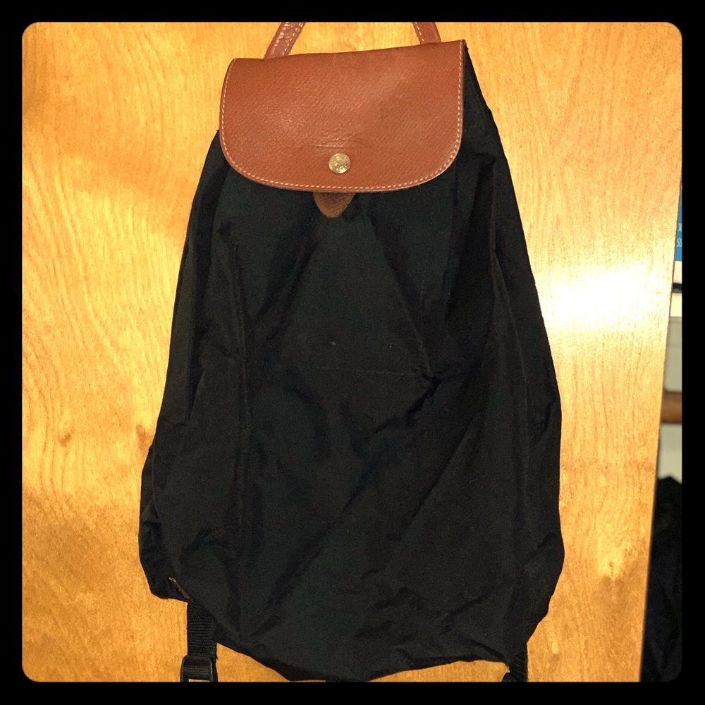Longchamp le pliage black backpack bought in Paris